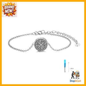 Sterling Silver Celtic Knot Locket Bracelet Memorial Keepsake Jewelry Classic